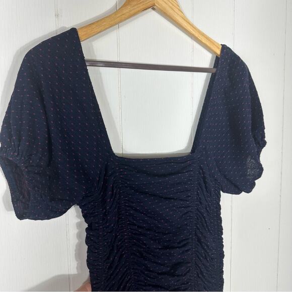 Free People Polka Dot Ruched Mini Dress Size XS - Picture 9 of 9